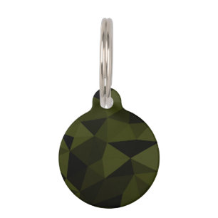 Placa Para Mascotas Patrón de malla geométrica negro verde oscuro del 