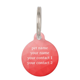 Placa Para Mascotas Patrón de malla geométrica roja Tu texto
