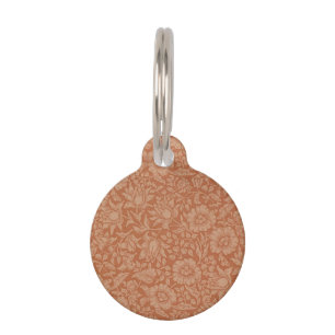 Placa Para Mascotas Patrón de Malva de William Morris: Floral Terracot