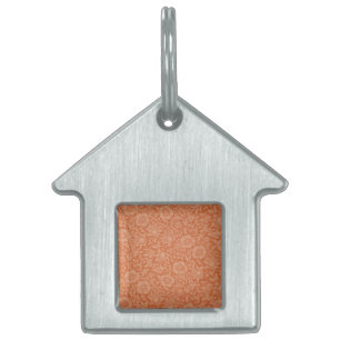 Placa Para Mascotas Patrón de Malva de William Morris: Floral Terracot