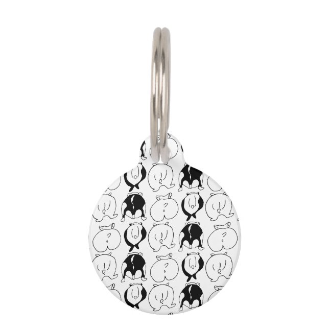 Placa Para Mascotas Patrón de manchas de hámster (Anverso)