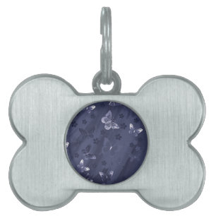 Placa Para Mascotas Patrón de mariposa 17
