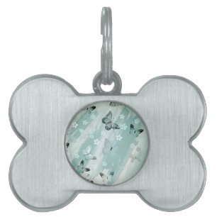 Placa Para Mascotas Patrón de mariposa 9