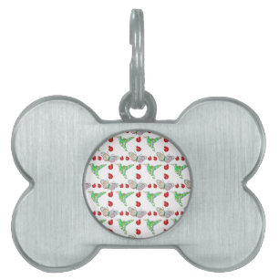 Placa Para Mascotas Patrón de mariposa, colibrí y batiburrillo persona