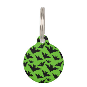 Placa Para Mascotas Patrón de miedo fresco de los murciélagos negros d