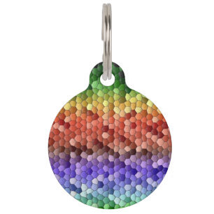 Placa Para Mascotas Patrón de mosaico del arco iris
