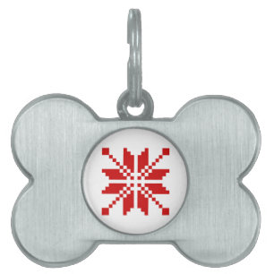 Placa Para Mascotas Patrón de Navidades de copos de nieve de Navidad