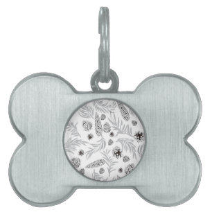 Placa Para Mascotas Patrón de navidades, Nieve de pino 7