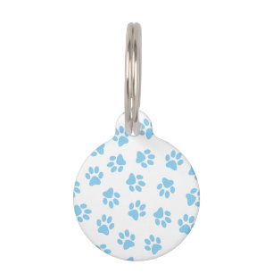 Placa Para Mascotas Patrón De Patas, Patas De Perro, Patas Azules De B