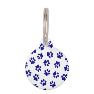 Placa Para Mascotas Patrón De Patas, Patas De Perro, Patas Azules De L