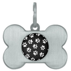 Placa Para Mascotas Patrón De Patas, Patas De Perro, Patas Blancas