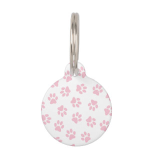 Placa Para Mascotas Patrón De Patas, Patas De Perro, Patas De Bebé Ros