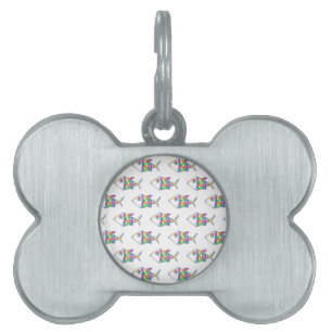 Placa Para Mascotas Patrón de peces abstracto