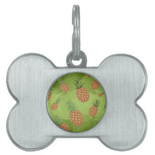Placa Para Mascotas Patrón de pino-manzana acuarela 4