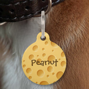 Placa Para Mascotas Patrón de queso suizo