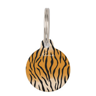 Placa Para Mascotas Patrón de Rayas de Tigre Thunder_Cove