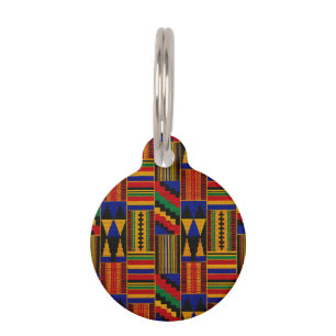 Placa Para Mascotas Patrón de tela Kente de estilo africano