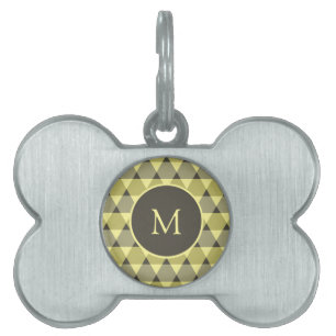 Placa Para Mascotas Patrón de triángulos