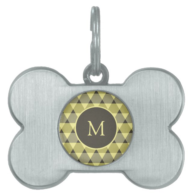 Placa Para Mascotas Patrón de triángulos (Frente)