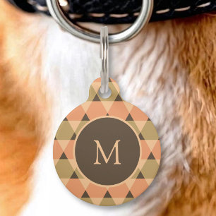 Placa Para Mascotas Patrón de triángulos