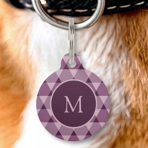 Placa Para Mascotas Patrón de triángulos