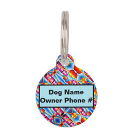 Placa Para Mascotas Patrón de viaje por el espacio 2