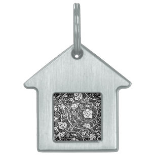 Placa Para Mascotas Patrón de vid de uva negra y blanca de William Mor