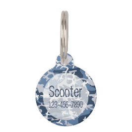 Placa Para Mascotas Patrón de vídeo Monograma Etiqueta de nombre de Ma