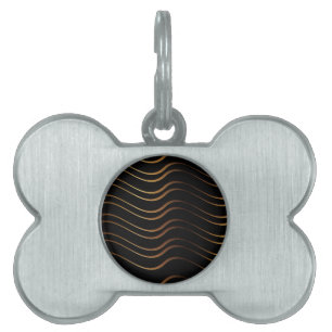 Placa Para Mascotas Patrón dorado 4