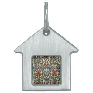 Placa Para Mascotas Patrón floral William Morris Snakeshead