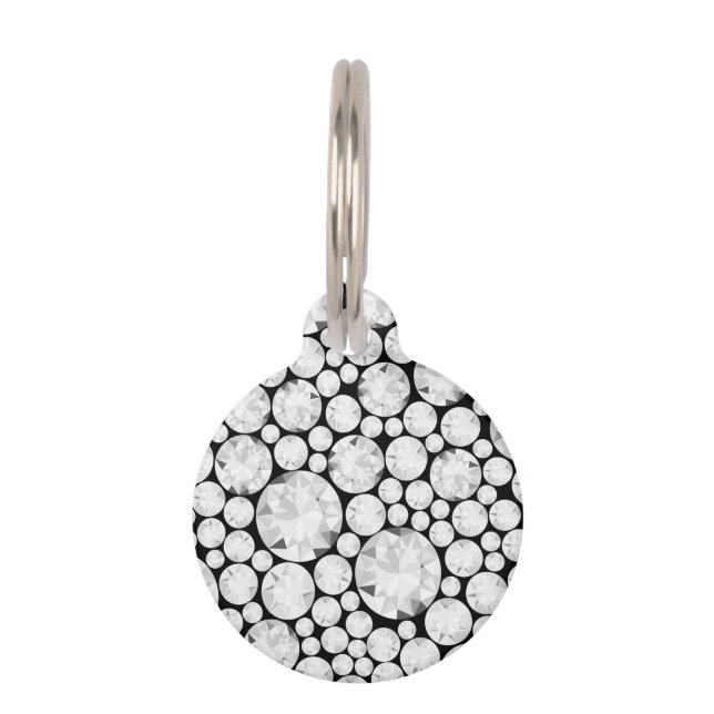 Placa Para Mascotas Patrón Gemstone Diamond Mascota Diversión (Anverso)