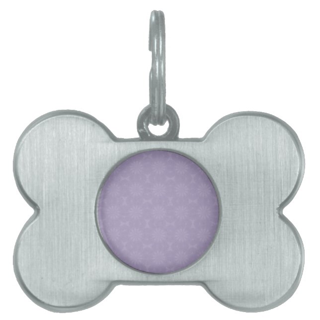 Placa Para Mascotas Patrón Lilac pálido (Frente)