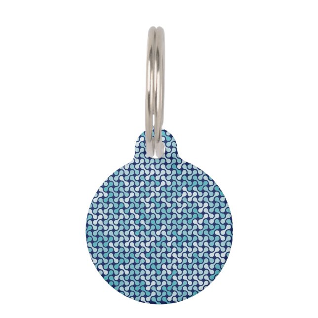 Placa Para Mascotas Patrón metabólico azul (Anverso)