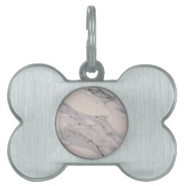 Placa Para Mascotas Patrón moderno de mármol rosa y negro