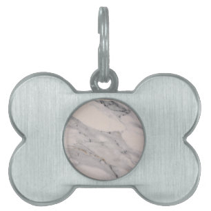 Placa Para Mascotas Patrón moderno de mármol rosa y negro