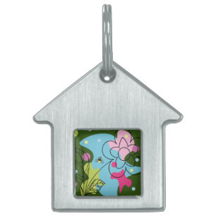 Placa Para Mascotas Patrón vectorial de moda de una flor de verano en 