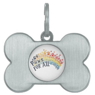 Placa Para Mascotas Paws for All - Rainbow Paw Print Unity