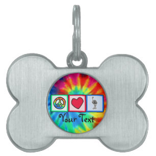 Placa Para Mascotas Paz, amor, avestruces