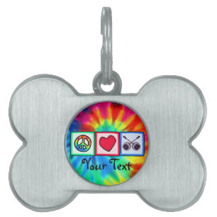 Placa Para Mascotas Paz, amor, Bluegrass
