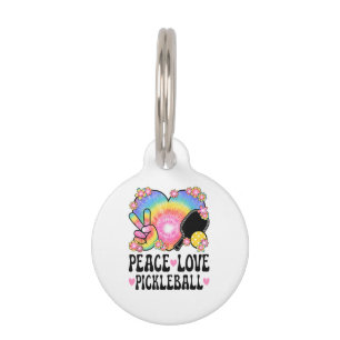 Placa Para Mascotas Paz Amor Pickleball