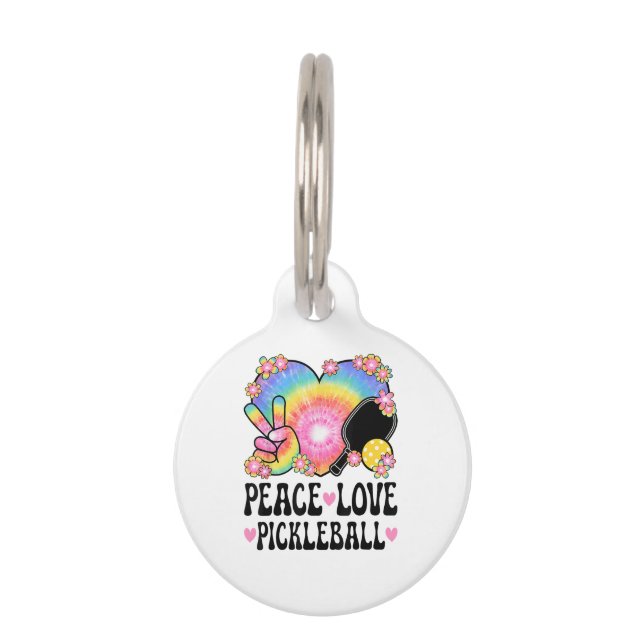 Placa Para Mascotas Paz Amor Pickleball (Anverso)
