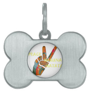 Placa Para Mascotas Paz de Hakuna Matata