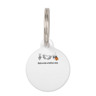 Placa Para Mascotas Paz Y Especias De Calabaza, Clase De Esqueletos De