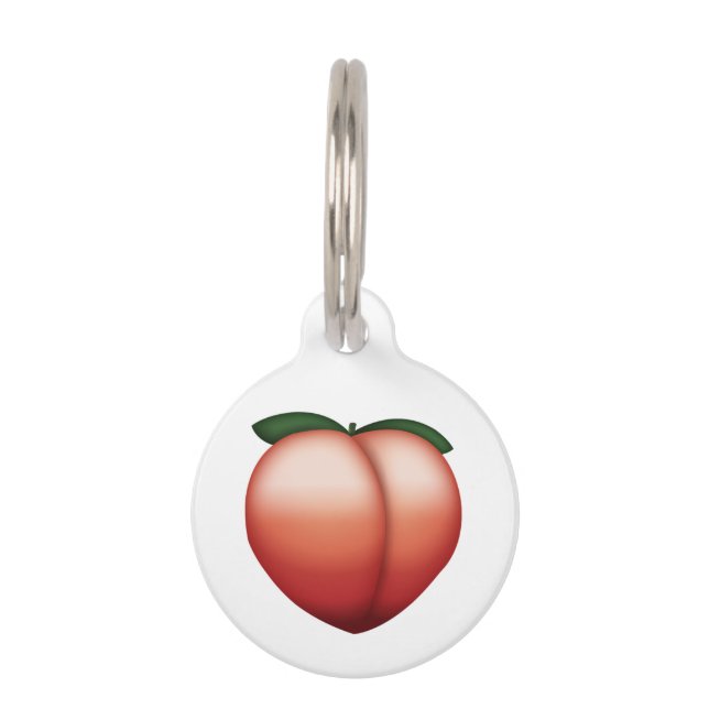 Placa Para Mascotas Peach - Emoji (Reverso)