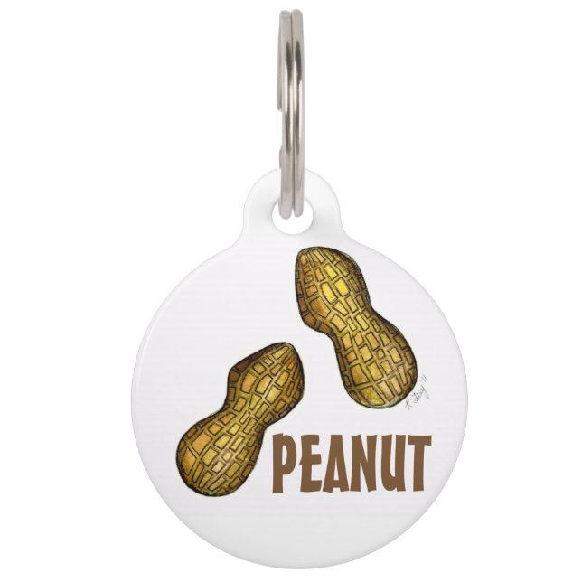 Placa Para Mascotas Peanut Personalized Ballpark Peanuts Nuts Foodie (Anverso)