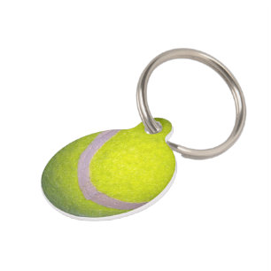 Placa Para Mascotas Pelota de tenis amarilla,