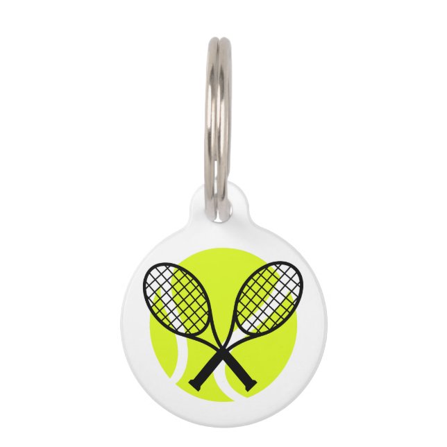 Placa Para Mascotas Pelota de tenis y racquets (Anverso)