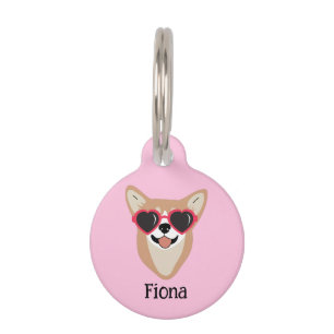 Placa Para Mascotas Pembroke Welsh Corgi Pink personalizado