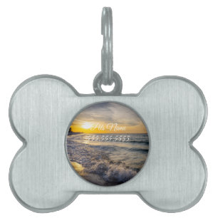 Placa Para Mascotas Pensacola Splashing Waves Sunrise Pet Tag