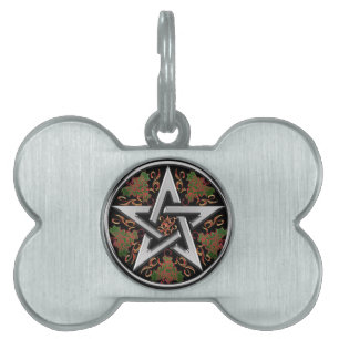 Placa Para Mascotas Pentagram céltico del dragón